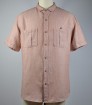 Men's 100% fine linen yarn dyed stripe s/s shirts